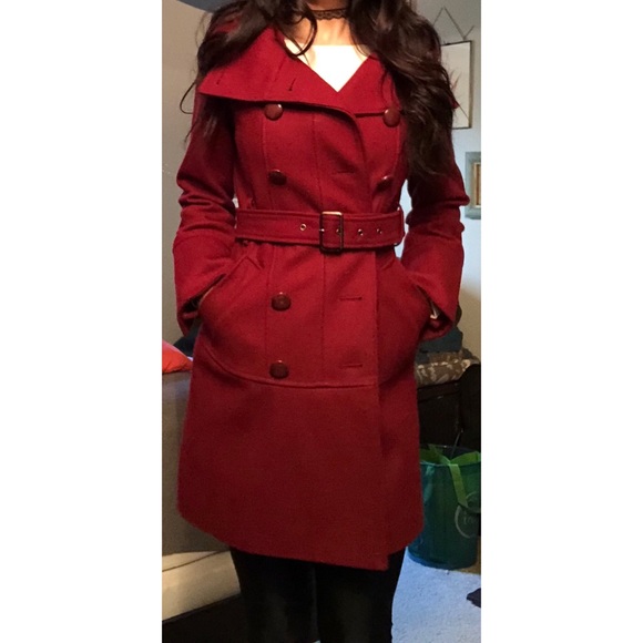 Guess deep red pea coat - Picture 2 of 4
